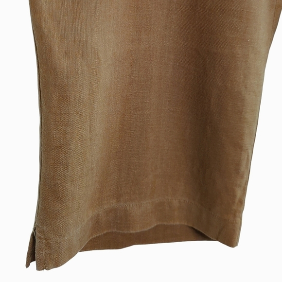 Jones New York Sport Petites Brown 100% Linen Capri Pants Size 14P - Picture 6 of 8